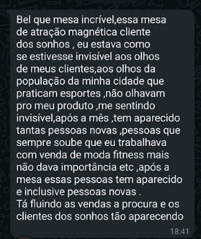 Depoimento de cliente sobre fluxo de vendas e movimento