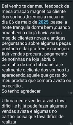 Depoimento de cliente sobre clientes dos sonhos aparecendo