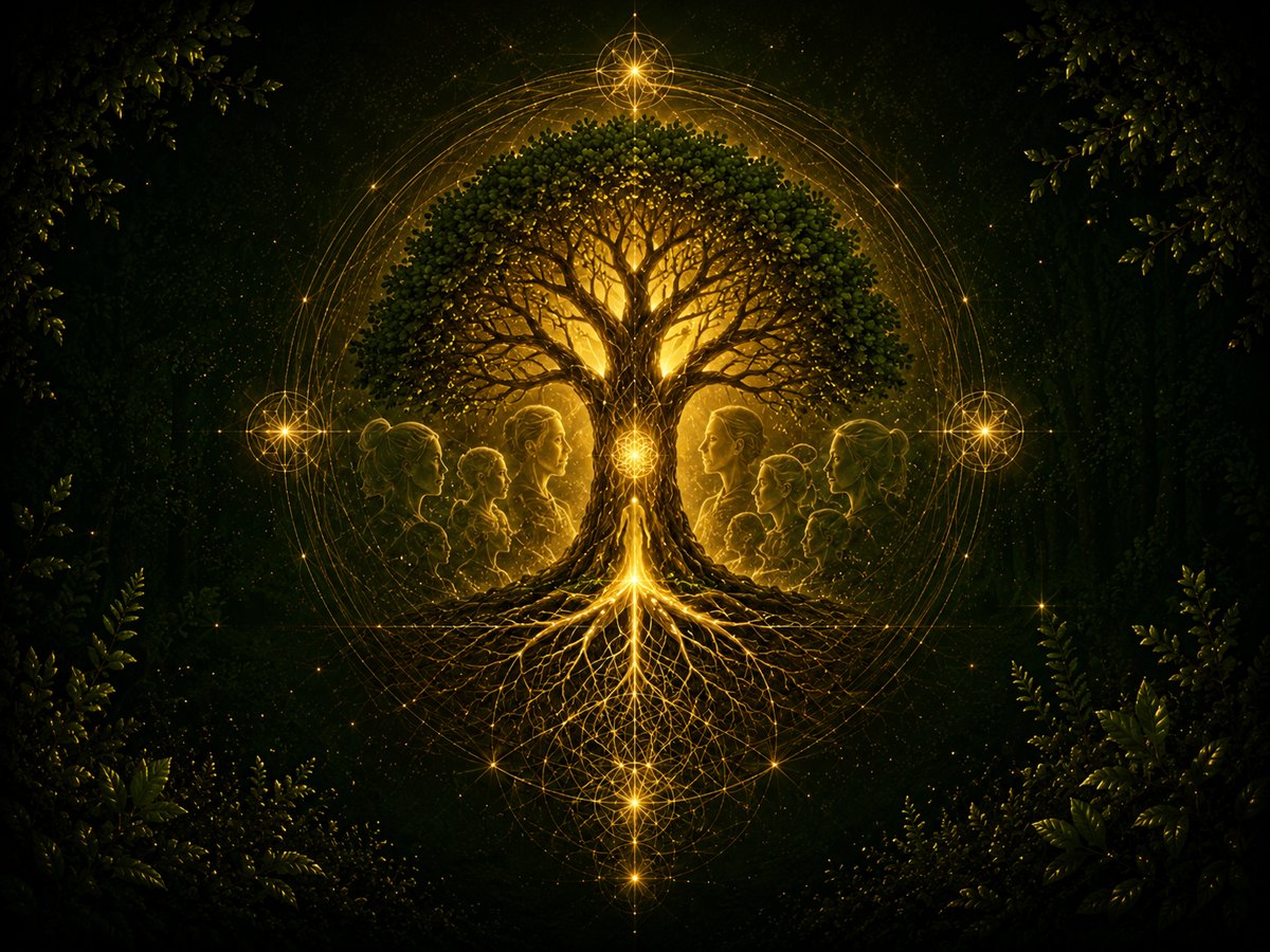 Mesa Ancestralidade — árvore da vida, linhagem ancestral e limpeza de padrões herdados