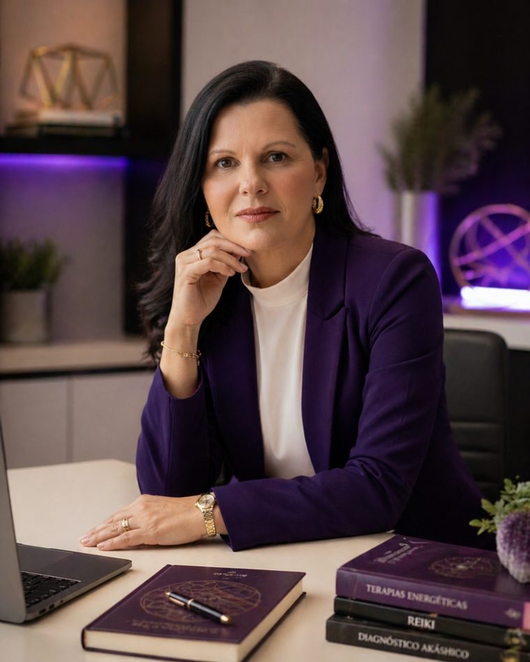 Bel Bordotti, terapeuta holística, em seu consultório